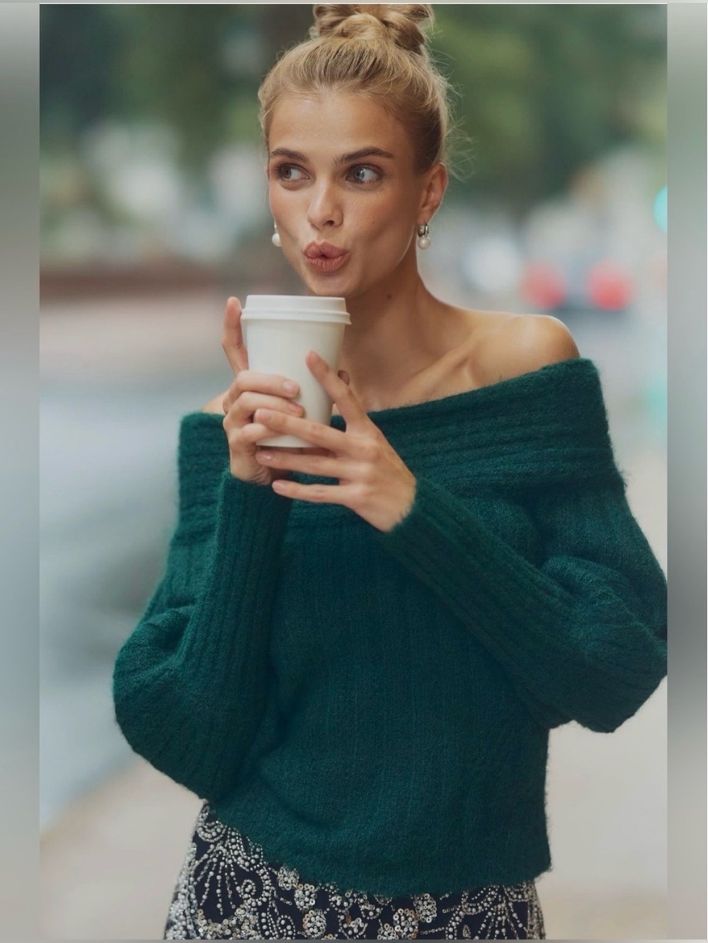 Anthropologie Pilcro Off-Shoulder Batwing Sweater